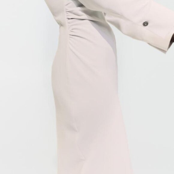 ZARA DRAPED WAIST MIDI DRESS - Picture 8 of 9